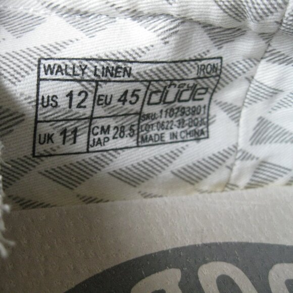 Hey Dude Wally Linen Shoes for Men Size 12 Gray color Iron NWT - Picture 9 of 10